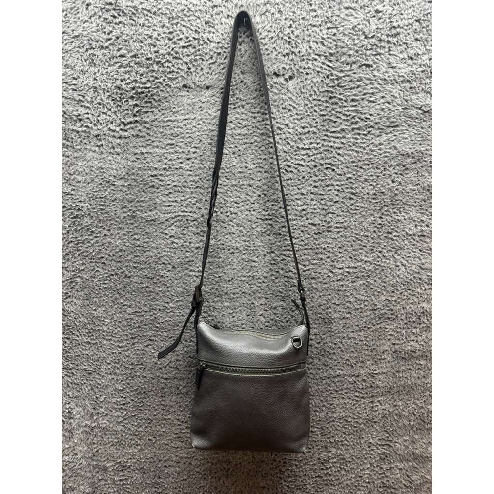 Salvatore Ferragamo Women's FU-24 9599 Genuine Grainy Leather Crossbody Bag Gray